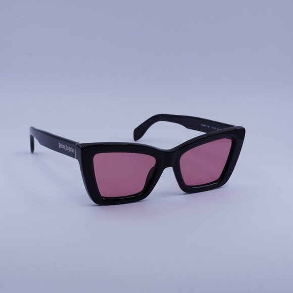 Palm Angels PERI091 ROSEVILLE 1021 Sunglasses Black Cat Eye Frame, Peach Lenses main image 9